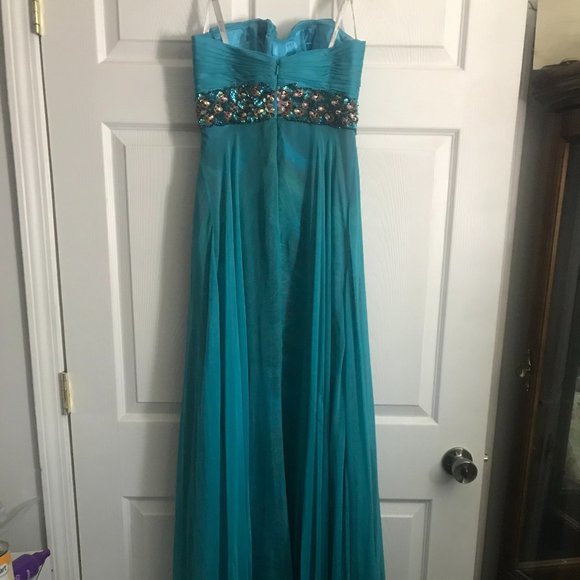 3 New Tony Bowls Peacock Turquoise Prom/Pageant/Homecoming/Bridesmaid Dresses - Picture 5 of 8